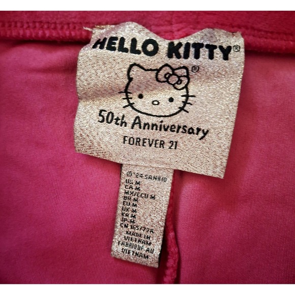 Hello Kitty X Forever 21 Hot Pink Velour Lounge Flare Y2K Style Jogger Pants Med - Picture 8 of 10